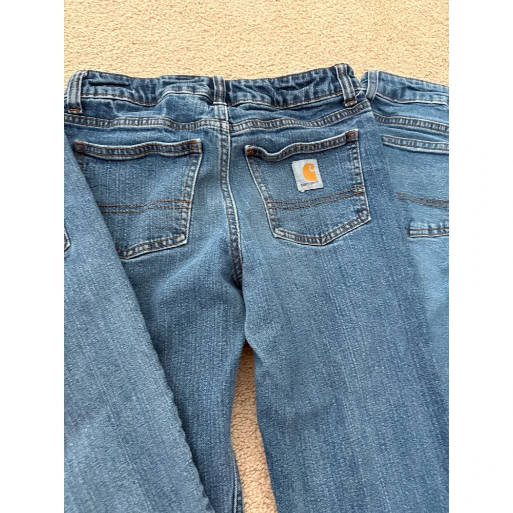 Bundle of 4 - Carhartt Kid Jeans Size 12 Denim Bootcut Adjustable Waist BD8374-B